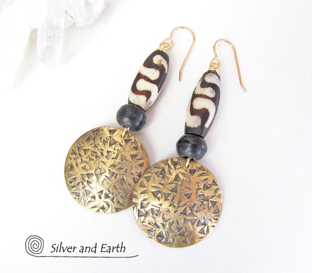 Bone earrings tribal sale