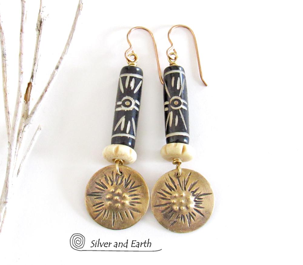 African outlet brass earrings