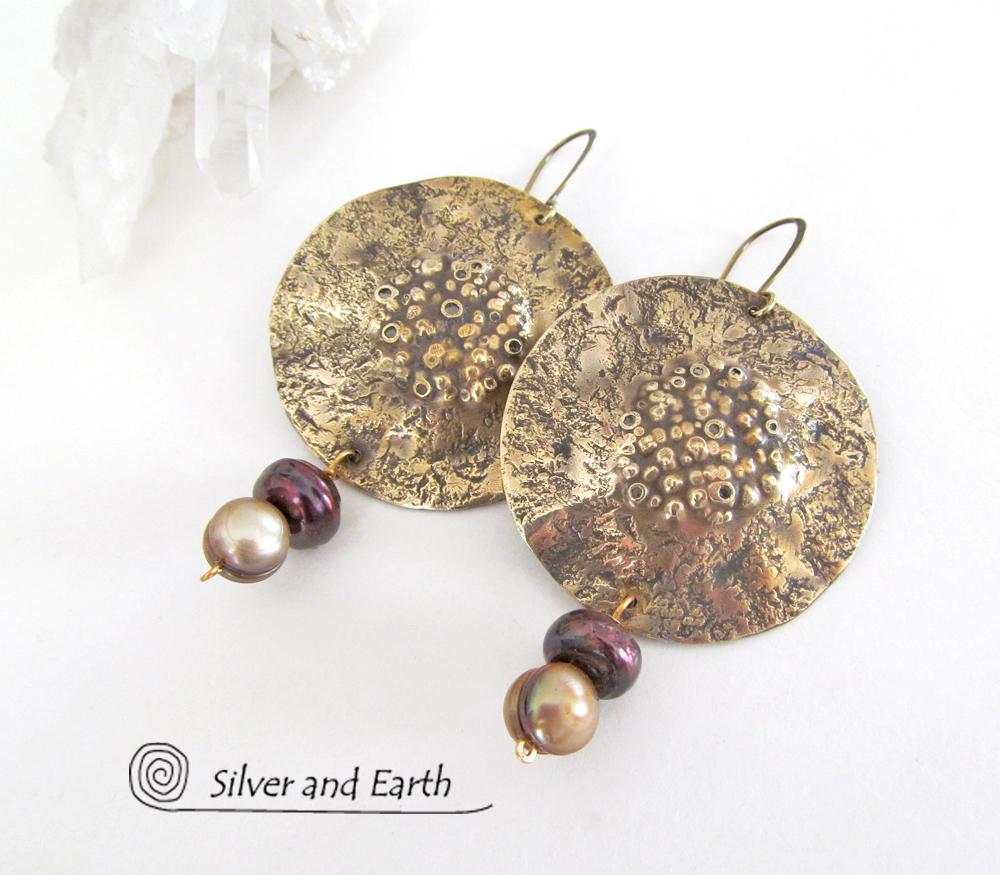 Big round online pearl earrings