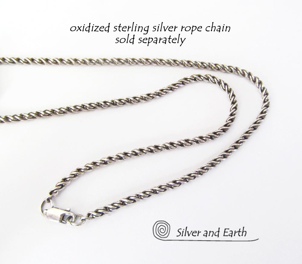 Sterling Silver Necklace with Septarian Fossil Stone - Natural Stone Jewelry