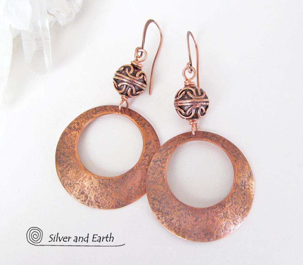 Copper earrings hotsell hoops