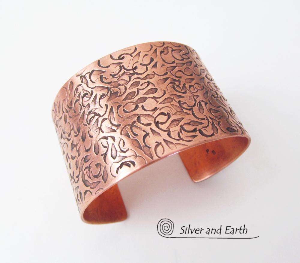 Textured Copper Cuff Bracelet Unique Handcrafted Copper Jewelry