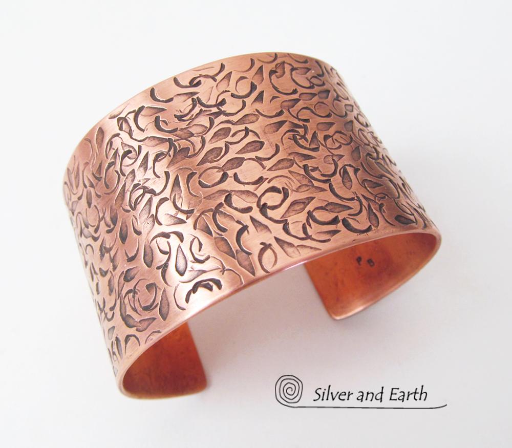 Textured Copper Cuff Bracelet - Unique Handcrafted Copper Jewelry