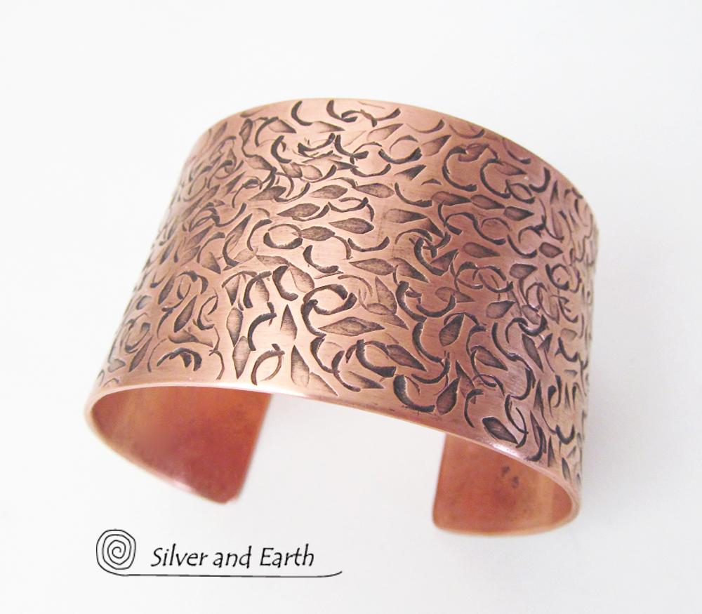 Textured Copper Cuff Bracelet - Unique Handcrafted Copper Jewelry