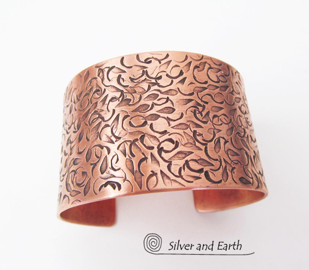 Textured Copper Cuff Bracelet - Unique Handcrafted Copper Jewelry