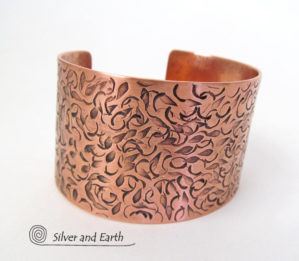 Textured Copper Cuff Bracelet Unique Handcrafted Copper Jewelry