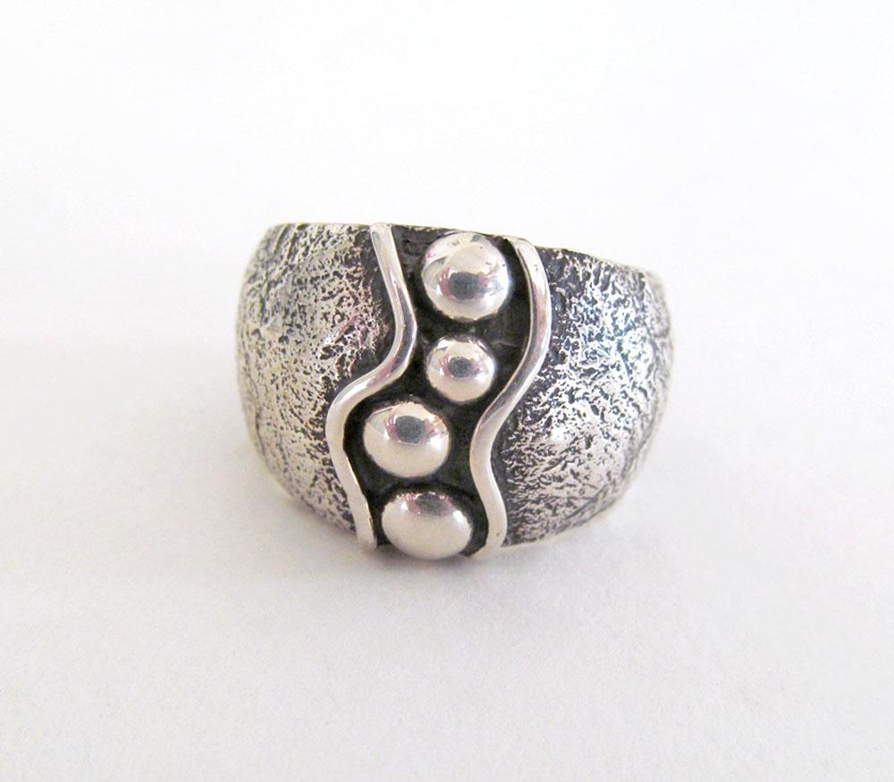 Sterling Silver Band Ring with Earthy Organic Texture