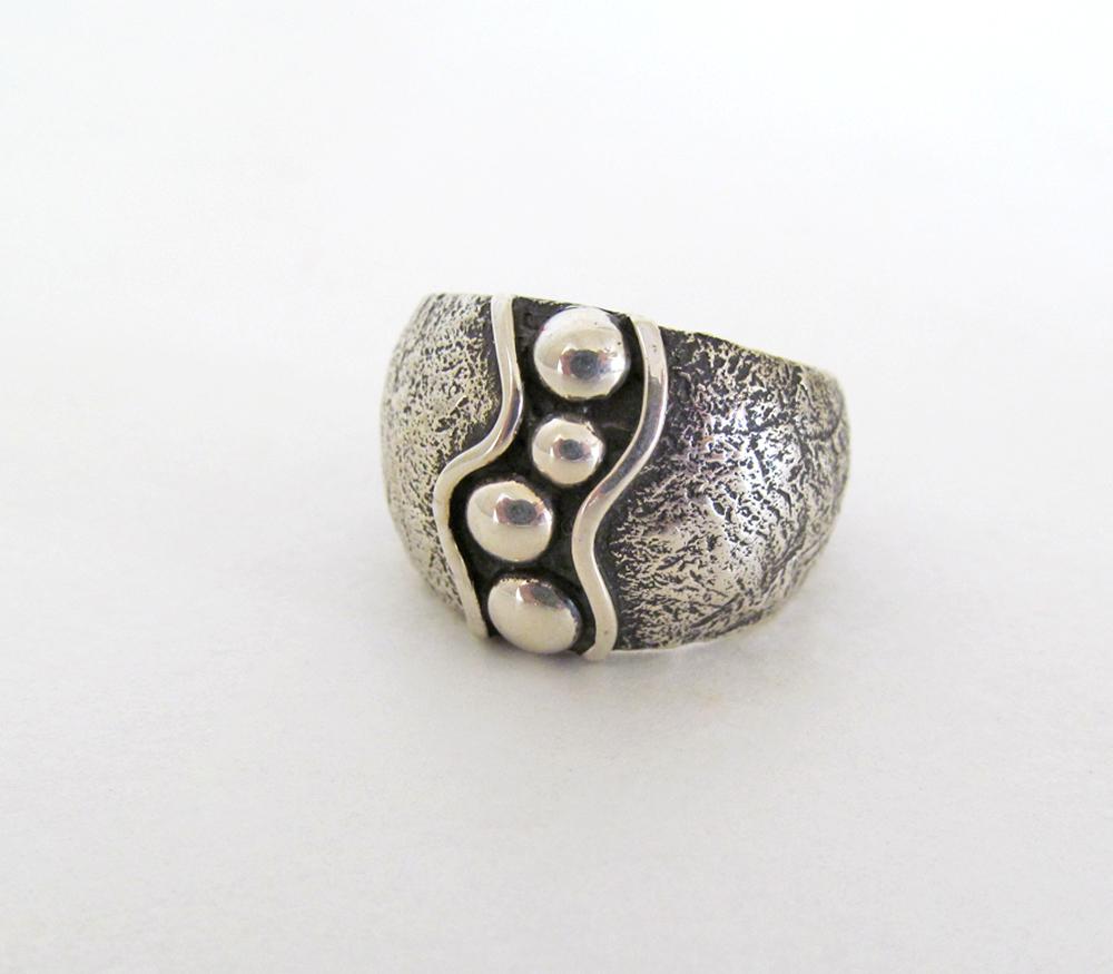 Sterling Silver Band Ring with Earthy Organic Texture