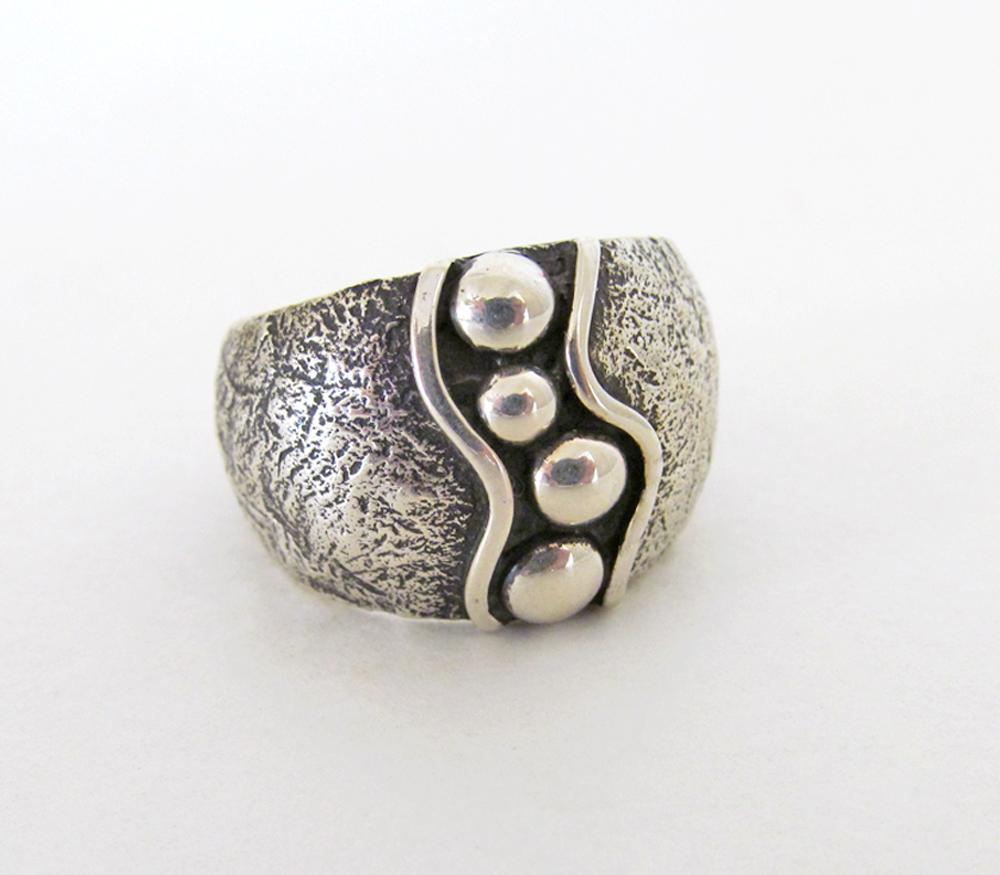 Sterling Silver Band Ring with Earthy Organic Texture