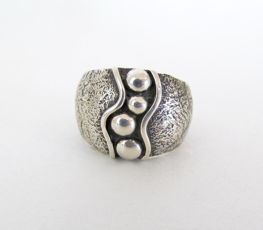 Sterling Silver Band Ring with Earthy Organic Texture