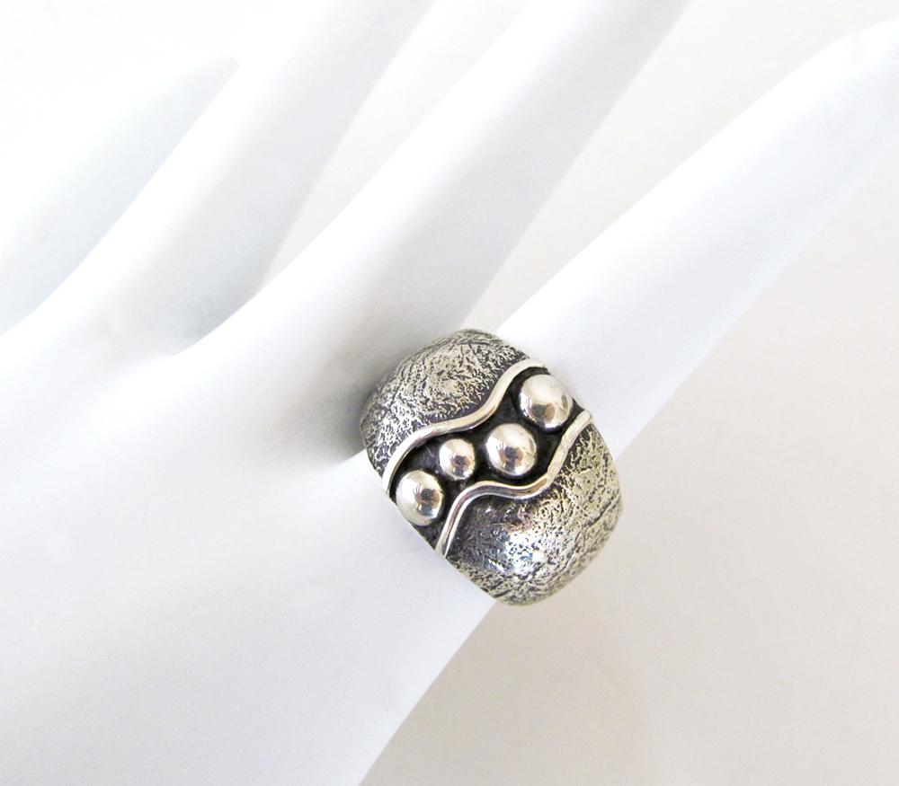 Sterling Silver Band Ring with Earthy Organic Texture