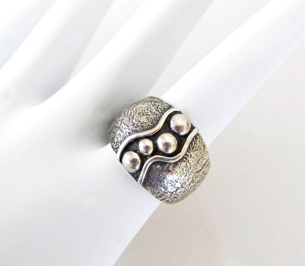 Sterling Silver Band Ring with Earthy Organic Texture