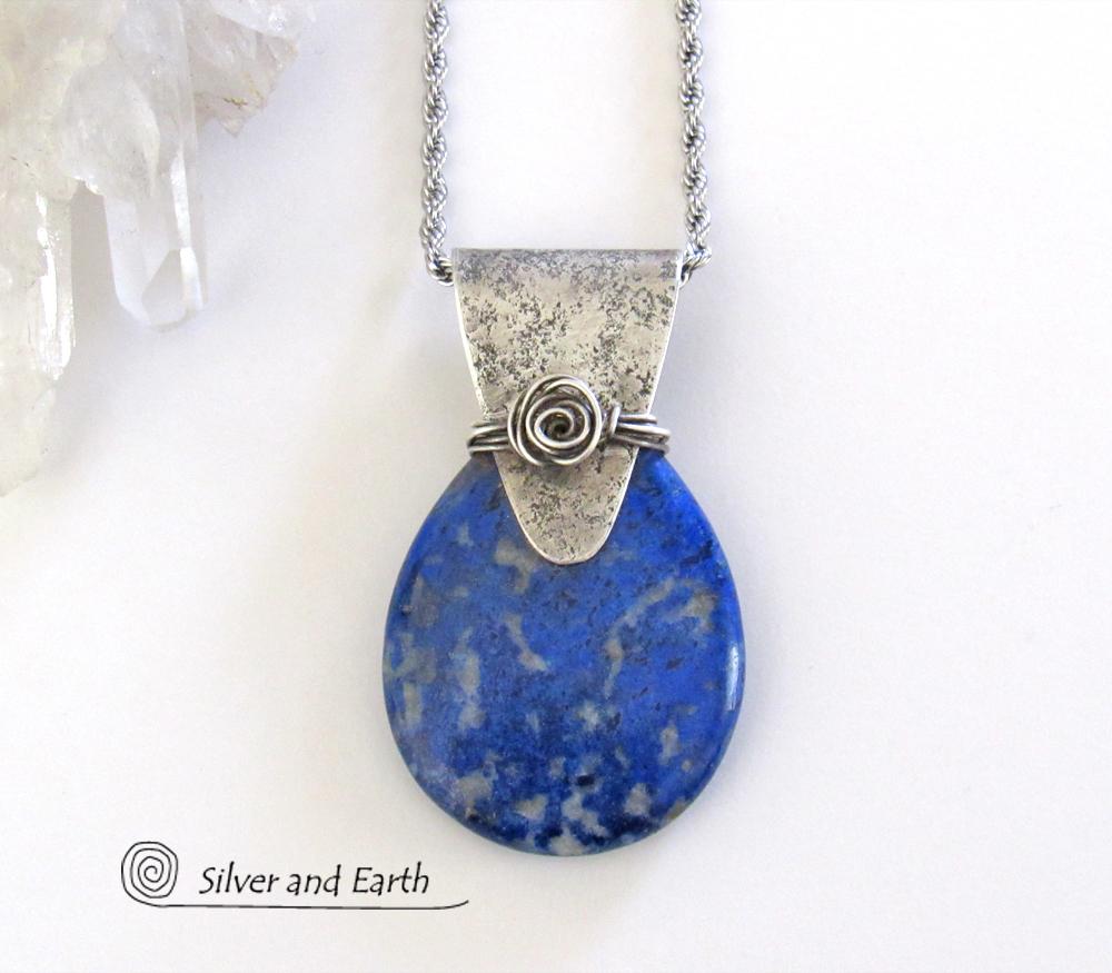 Silver Palace Natural Lapis Lazuli Gemstone 925 Sterling Silver Handmade Pendant For Women & Men Silver Palace Natural Lapis Lazuli Gemstone 925 Sterling Silver Handmade Pendant For Women & Men