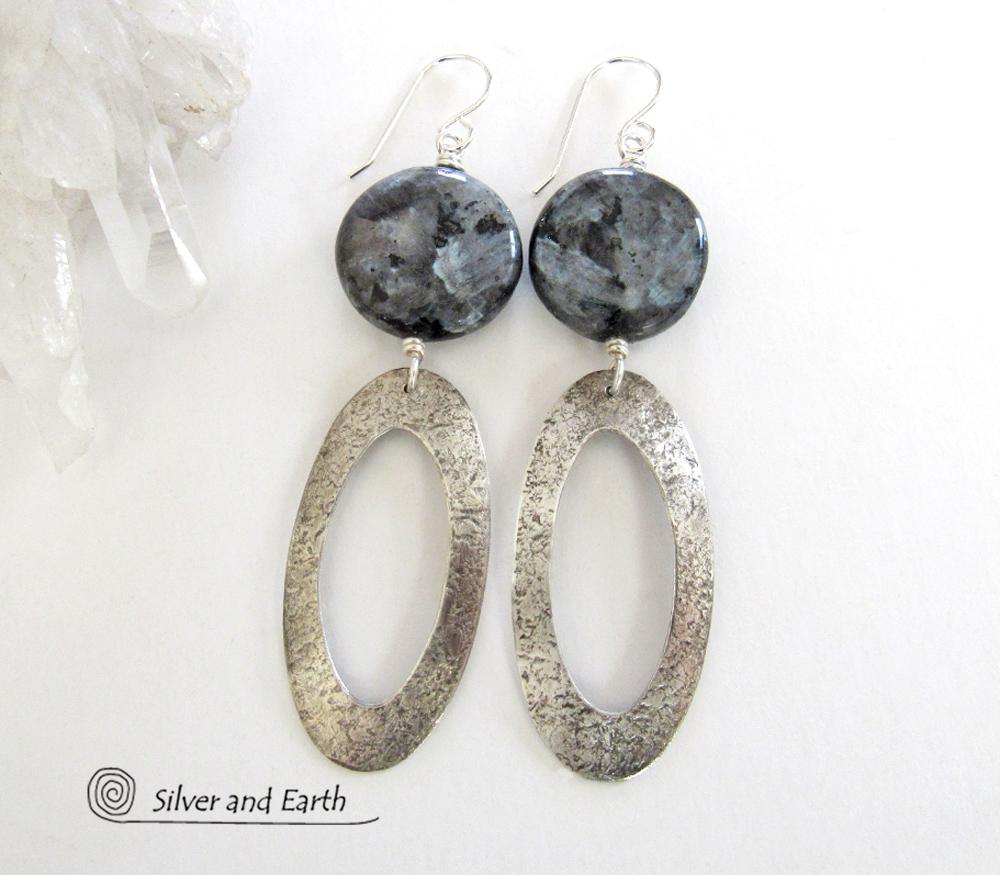 Big silver dangle earrings store