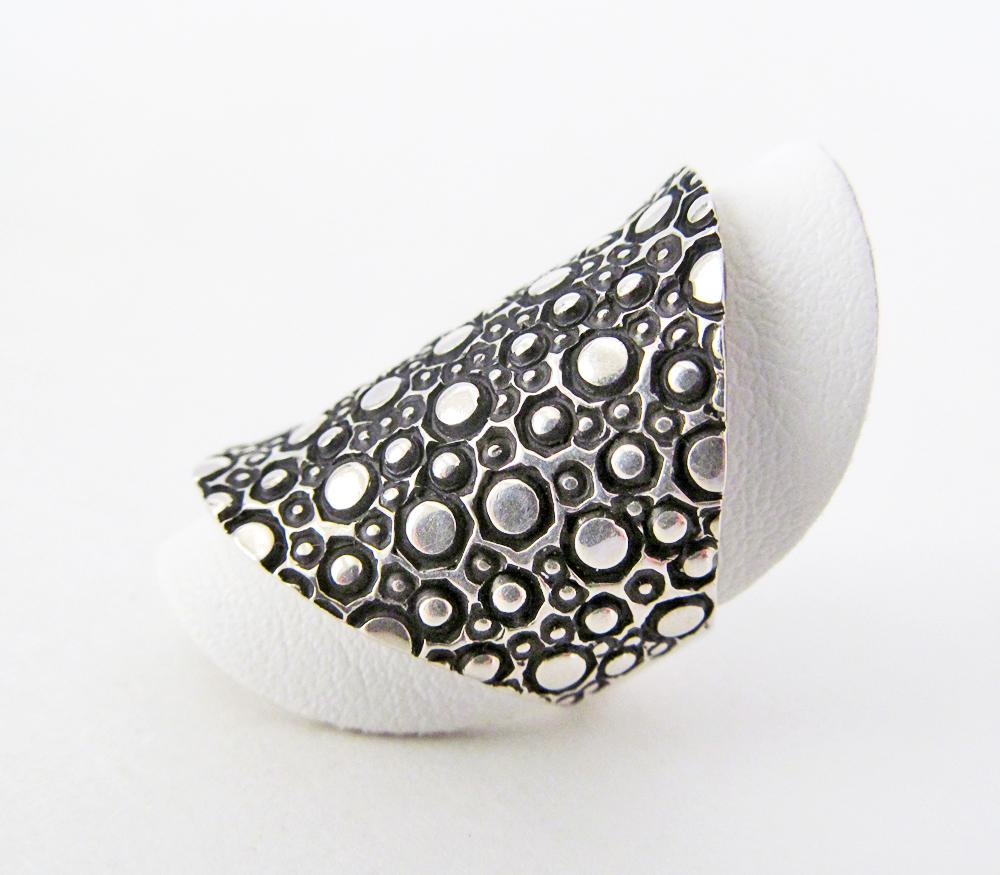 Organic Textured Sterling Silver Ring - Unique Modernist Jewelry