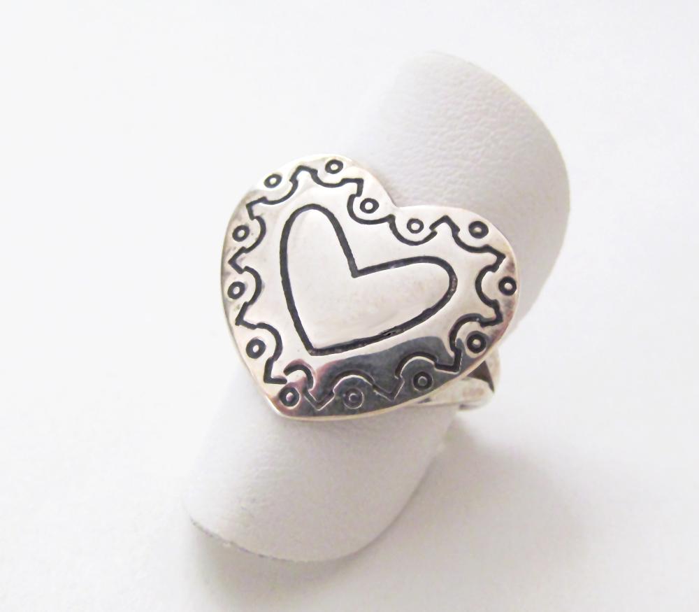 Sterling Silver Heart Ring - Romantic Gift for Her