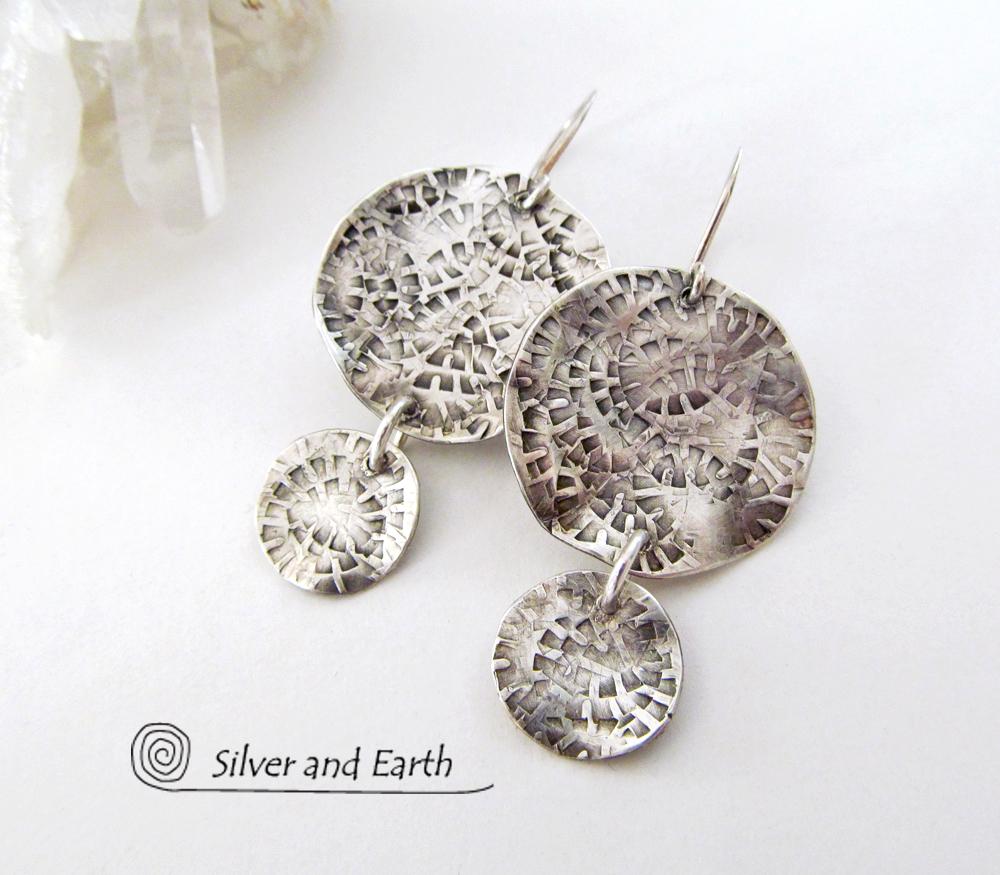 Small Sterling Silver Dangle Earrings - Modern Silver Jewelry for Everyday Wear