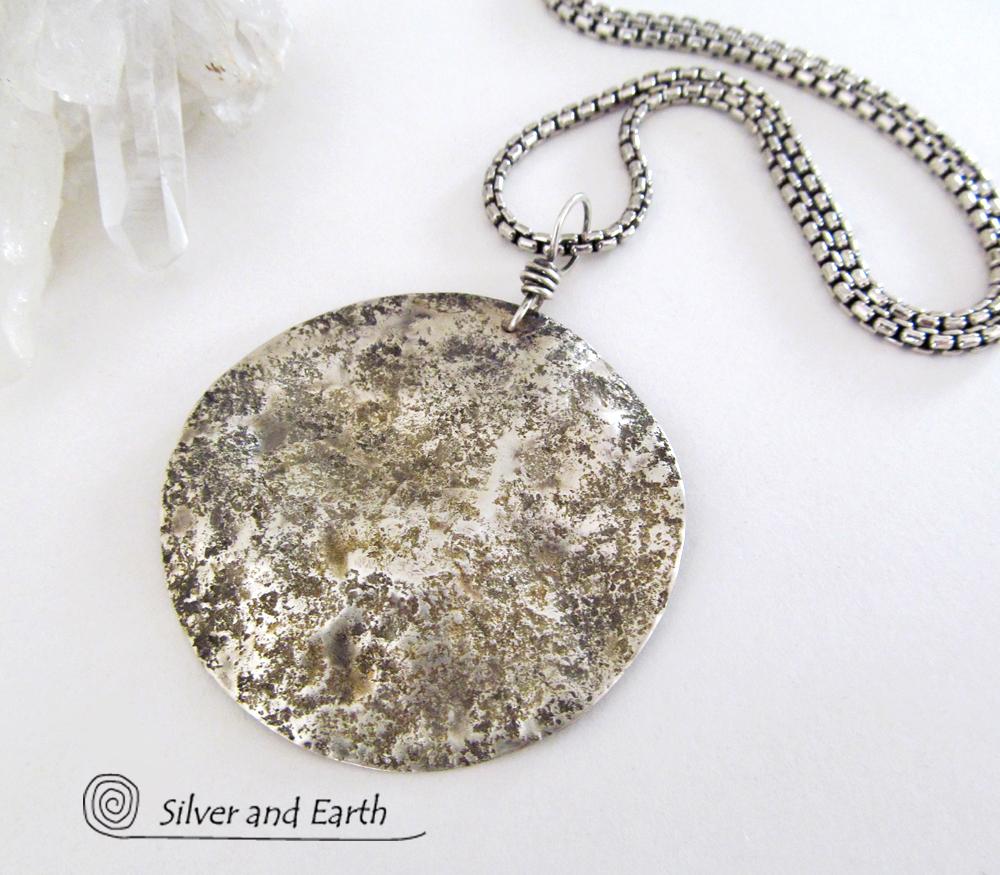 Hammered Silver Star Necklace - Handmade by Anna Calvert Jewellery UK