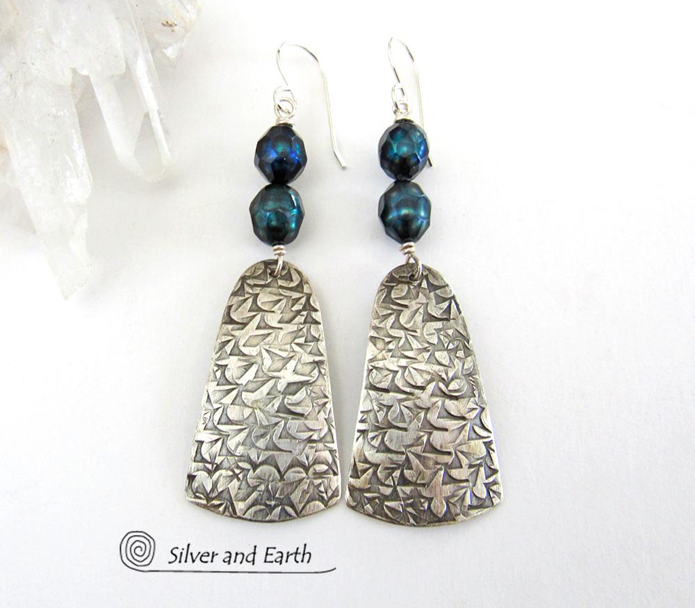 Contemporary silver earrings sales