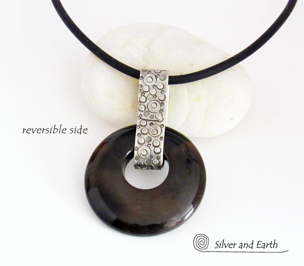 Black Onyx & Sterling Silver Necklace - Chic Modern Everyday Jewelry