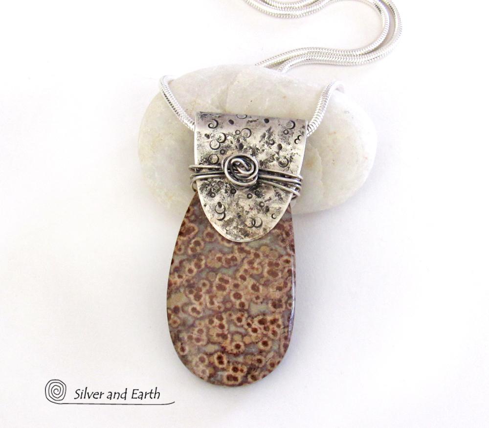 Poppy Jasper Sterling Silver Necklace - One of a Kind Natural Stone Jewelry