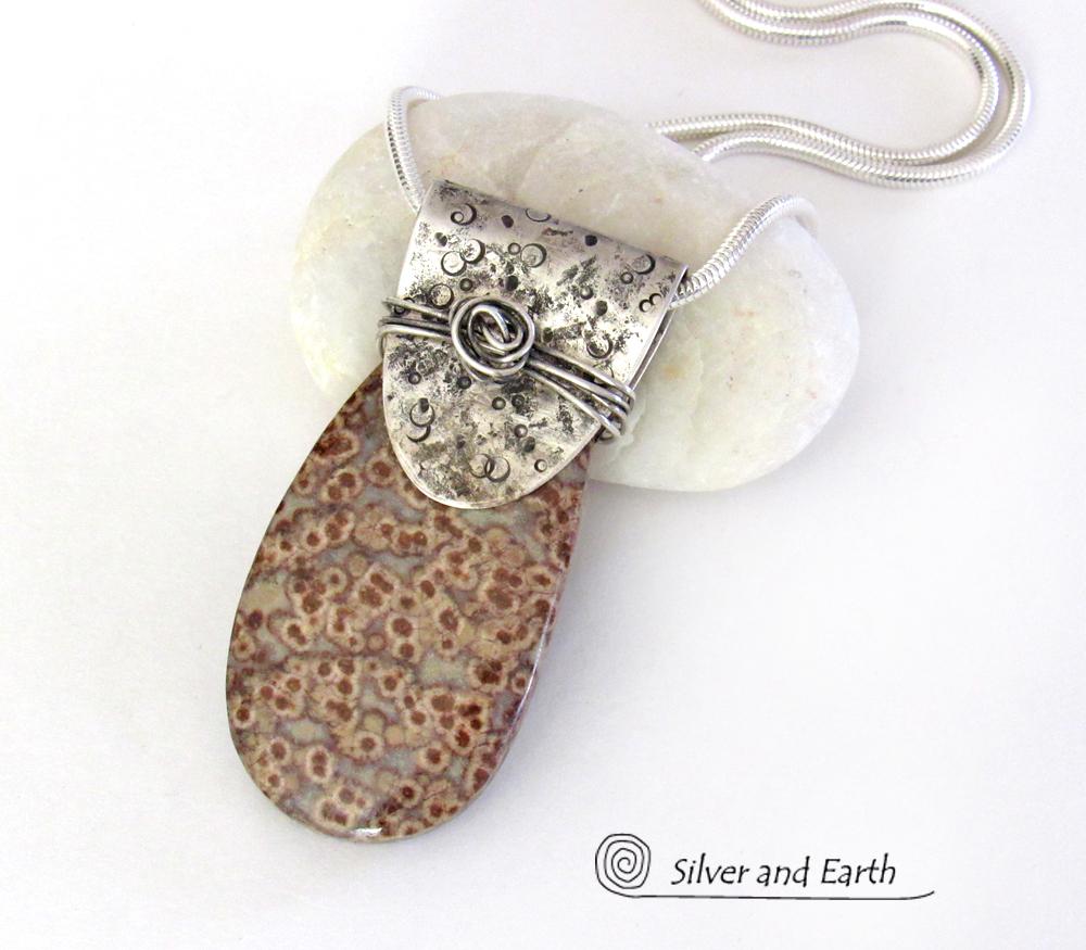 Poppy Jasper Sterling Silver Necklace - One of a Kind Natural Stone Jewelry