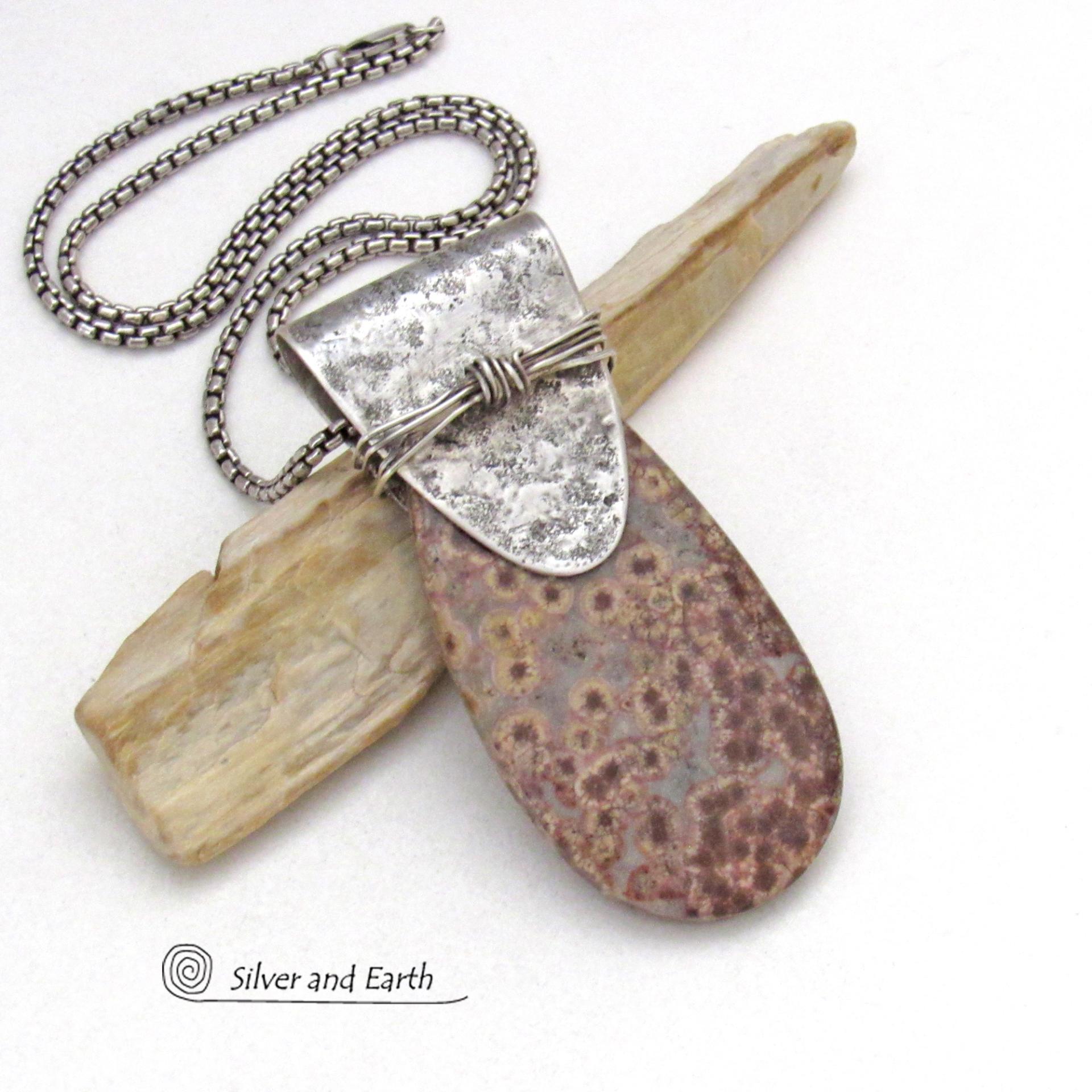 Poppy Jasper Sterling Silver Necklace - Unique Natural Stone Jewelry