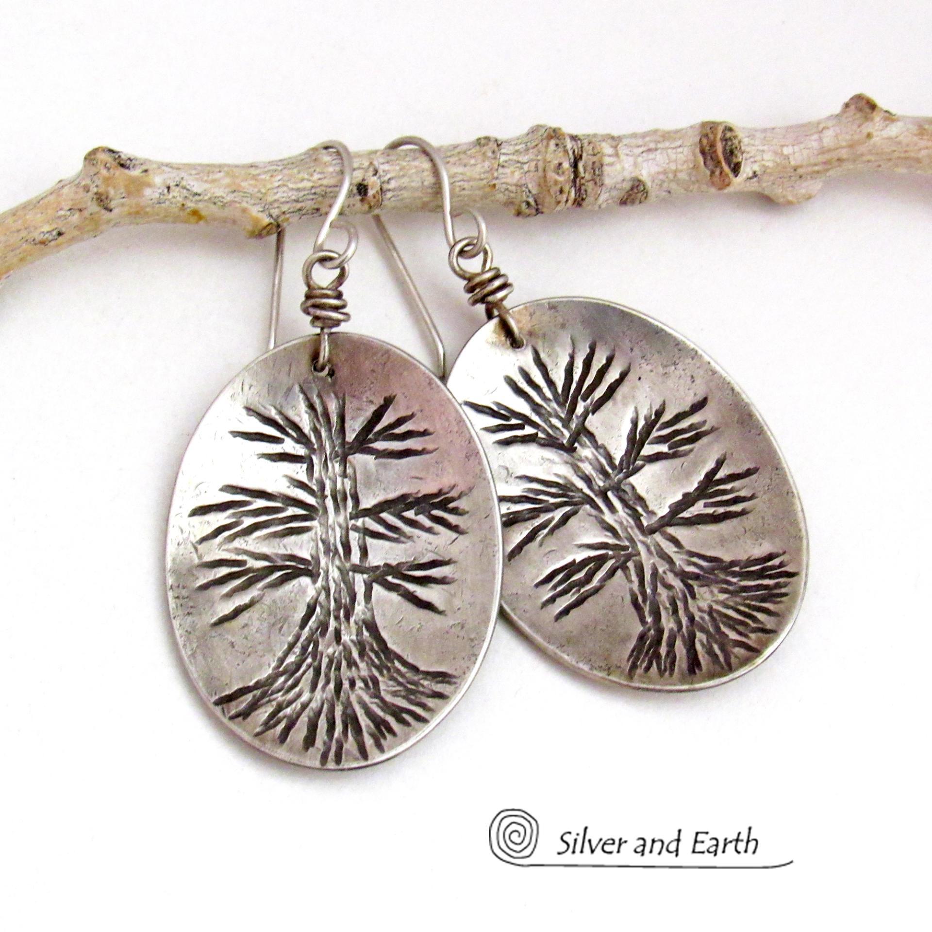 Tree of Life Sterling Silver Earrings - Earthy Nature Jewelry