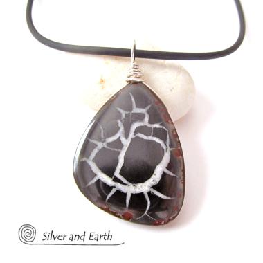 Septarian Nodule Fossil Necklace - Ancient Fossil Jewelry