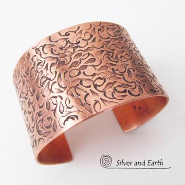 Textured Copper Cuff Bracelet - Unique Handcrafted Copper Jewelry