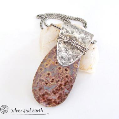 Poppy Jasper Sterling Silver Necklace - Unique Natural Stone Jewelry