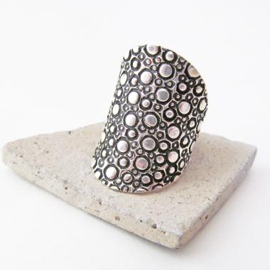 Organic Textured Sterling Silver Ring - Unique Modernist Jewelry