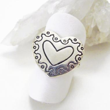 Sterling Silver Heart Ring - Romantic Gift for Her
