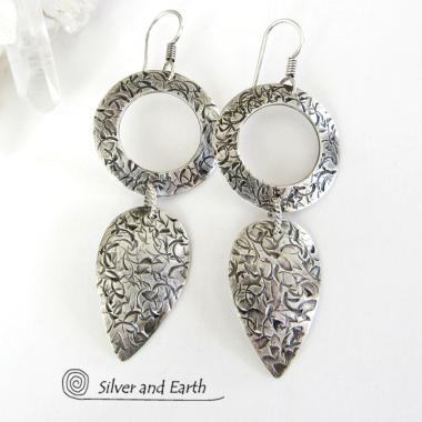 Modern Sterling Silver Dangle Earrings - Contemporary Silver Jewelry