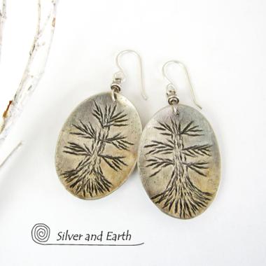 Tree of Life Sterling Silver Earrings - Earthy Nature Jewelry