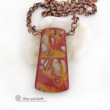 Noreena Jasper Gemstone Necklace - One of a Kind Bold Earthy Natural Australian Stone Jewelry