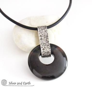 Black Onyx & Sterling Silver Necklace - Chic Modern Everyday Jewelry