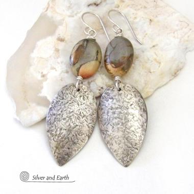 Picasso Jasper Sterling Silver Earrings - Natural Stone & Silver Jewelry