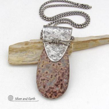 Poppy Jasper Sterling Silver Necklace - Unique Natural Stone Jewelry