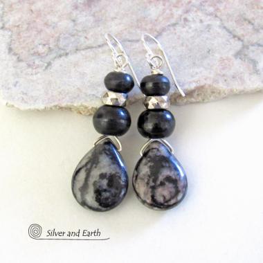 Zebra Jasper Earrings - Earthy Natural Stone Jewelry