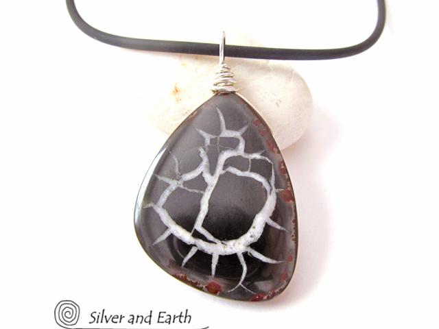 Septarian Nodule Fossil Necklace - Ancient Fossil Jewelry