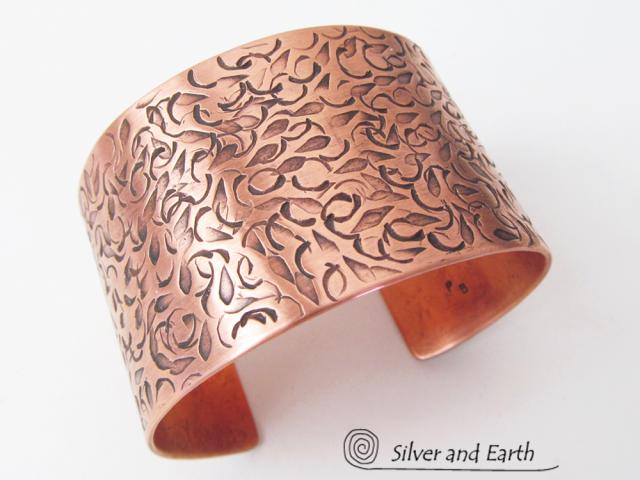 Textured Copper Cuff Bracelet - Unique Handcrafted Copper Jewelry