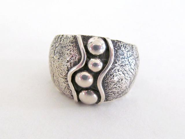 Sterling Silver Band Ring with Earthy Organic Texture